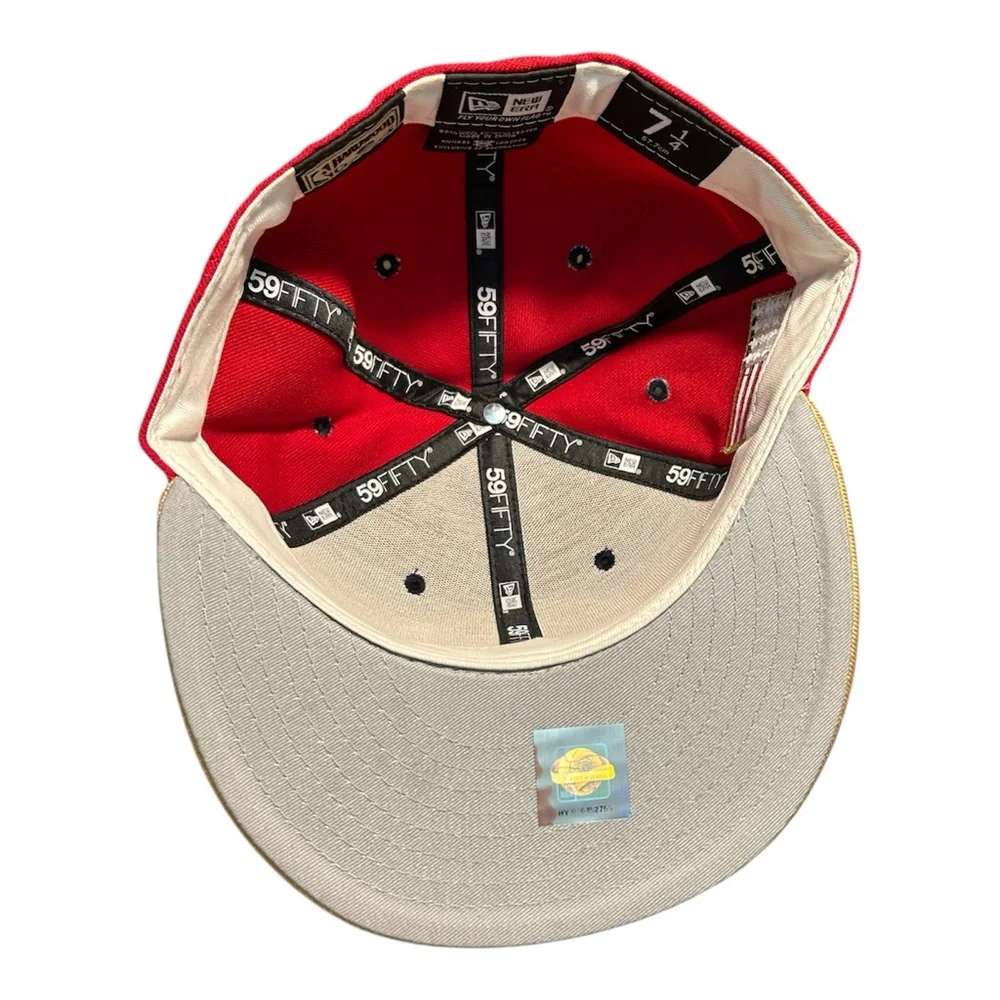 New Era Red and Gold Houston Rockets Cap 7 1/4